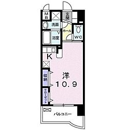 アクアルーチェ 1Kの間取図画像