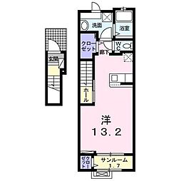 エレガンス1 ワンルームの間取図画像