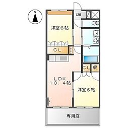シャインヒルズQ 2LDKの間取図画像