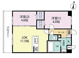 エルグランドコウノ 2LDKの間取図画像