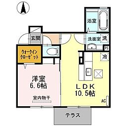 クレアシティ弐番館 1LDKの間取図画像