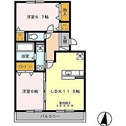 スーベニア 2LDKの間取図画像