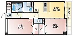 モンヴィラージュ佐賀駅前 2LDKの間取図画像