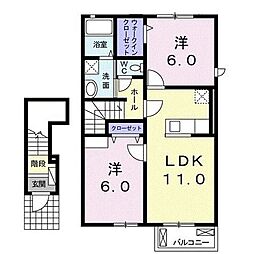 フォーマルハウト2 2LDKの間取図画像