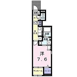 エレガンス2 1Kの間取図画像