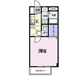 サンフォレストM 1Kの間取図画像