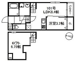 フォーサイト県庁西 732 1LDKの間取図画像