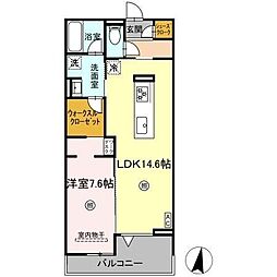 グランフォース 1LDKの間取図画像