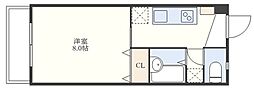 マンション大洋 1Kの間取図画像