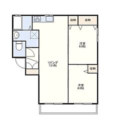 ハイムエッセン 1階2LDKの間取り