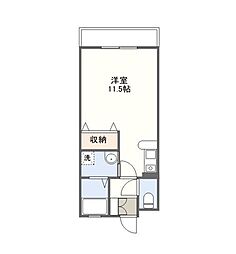 シェリール天神A 3階ワンルームの間取り