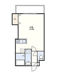エムエー佐世保マンション ワンルームの間取図画像