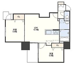 Forbis稲荷町 2LDKの間取図画像