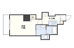 Forbis稲荷町 1Kの間取図画像
