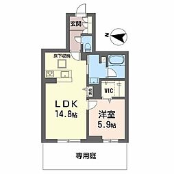 BEREO さくら坂 1LDKの間取図画像