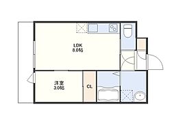 SUNYOU VILLAGE A棟 1LDKの間取図画像