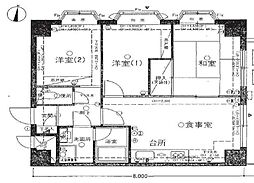 ライオンズマンション西新井第2フェローヒルズ 3DKの間取り