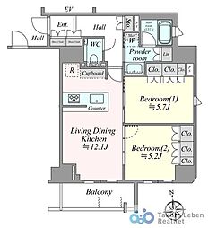 間取図画像 2LDK