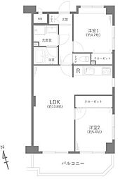 エンゼルハイム鹿浜第8 2LDKの間取図画像