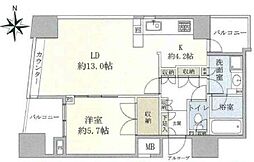 上野アインスタワー 2LDKの間取図画像