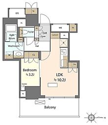 ブリリアタワー池袋West 1LDKの間取図画像