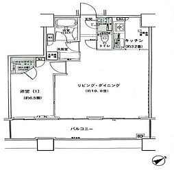 アウルタワー 1LDKの間取図画像