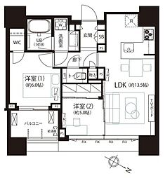 グランドミレーニアタワー&スイート 2LDKの間取図画像