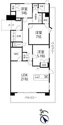 グランスイートハートアイランド 3LDKの間取図画像