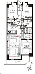 サンクレイドル・レヴィール池袋 2SLDKの間取図画像