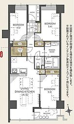 アミティ草加 3LDKの間取図画像