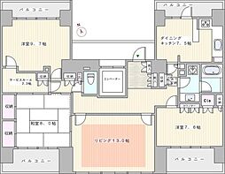 藤和シティホームズ六義園 3SLDKの間取図画像