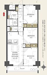 秀和西新井レジデンス 3LDKの間取図画像