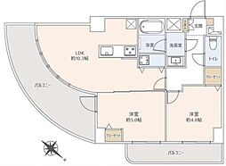 ハイホーム十条ヴェルデ館 2LDKの間取図画像