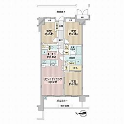 ダイアパレス松戸中央公園 3LDKの間取図画像