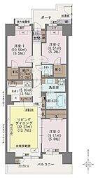 東京ビューマークス 3LDKの間取図画像