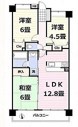ライオンズシティ竹の塚第2 3LDKの間取図画像