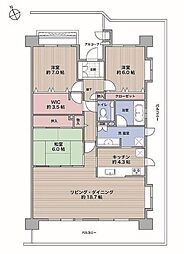 クレストフォルム水元公園 3LDKの間取図画像
