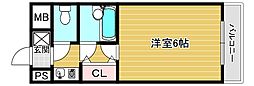 ベルメゾンK 1Kの間取図画像