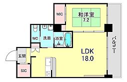 ザ・レジデンス芦屋スイートケアオーシャン・ヒルズ 1LDKの間取図画像