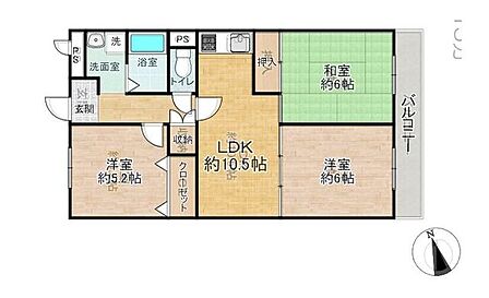 ■3LDK■専有面積61.60m2■バルコニー面積7.84m2