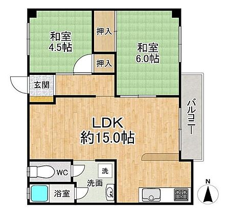 ◆2LDK◆専有面積51.93m2◆バルコニー面積3.60m2