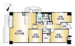 イトーピア緑地公園 3LDKの間取図画像
