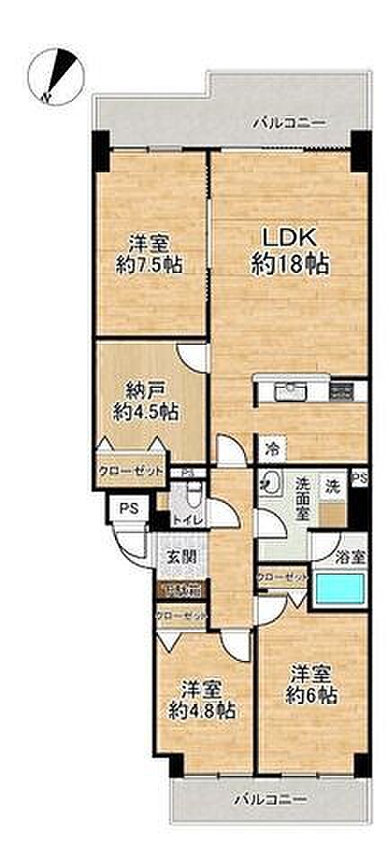 ■3SLDK■専有面積89.75m2■バルコニー面積14.92m2