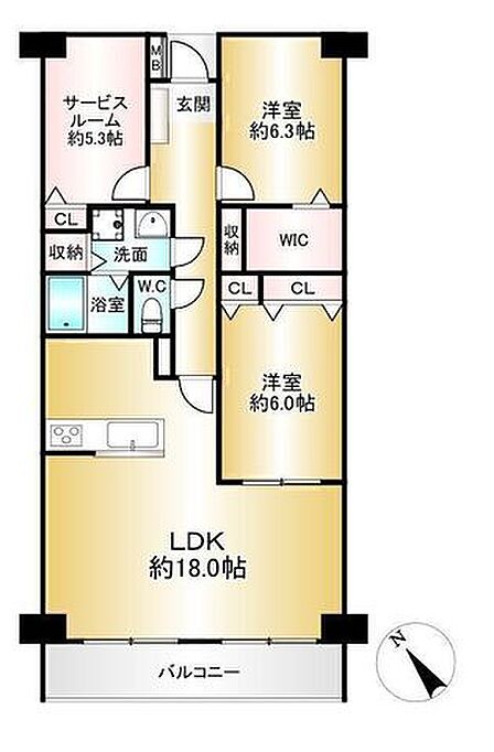 ■2SLDK■専有面積80.19m2■バルコニー面積8.28m2