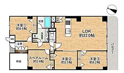 緑地公園アーバンライフ 3SLDKの間取図画像