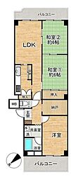 パストラルハイム豊中 3SLDKの間取図画像
