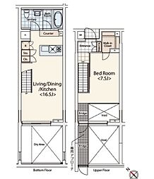 カスタリア初台II 1階1LDKの間取り