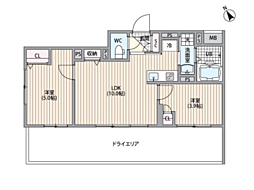 渋谷区神宮前2丁目マンション 2LDKの間取図画像