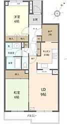 シャレール新座 2SLDKの間取図画像