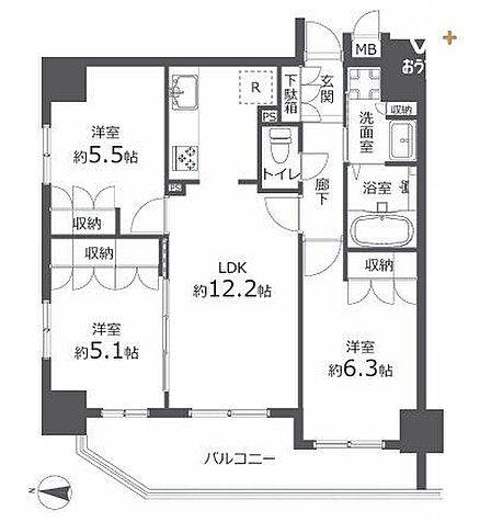 3LDK 間取り